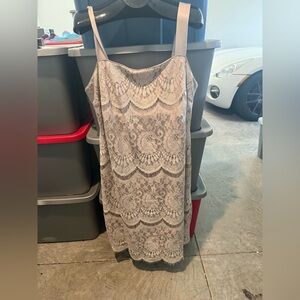Elegant Lace Dress in Beige 95